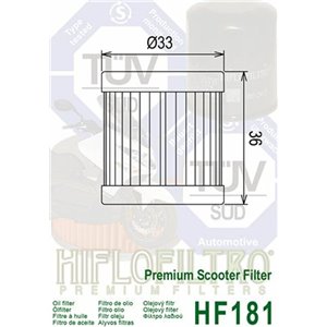 Filtre à huile HIFLOFILTRO - HF181