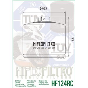 Filtre à huile HIFLOFILTRO Racing - HF124RC