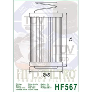 Filtre à huile HIFLOFILTRO - HF567