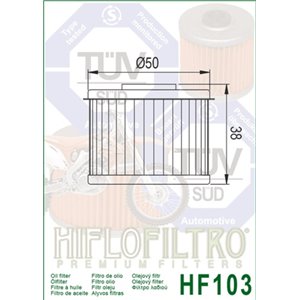 Filtre à huile HIFLOFILTRO Racing - HF103