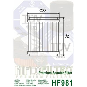 Filtre à huile HIFLOFILTRO - HF981