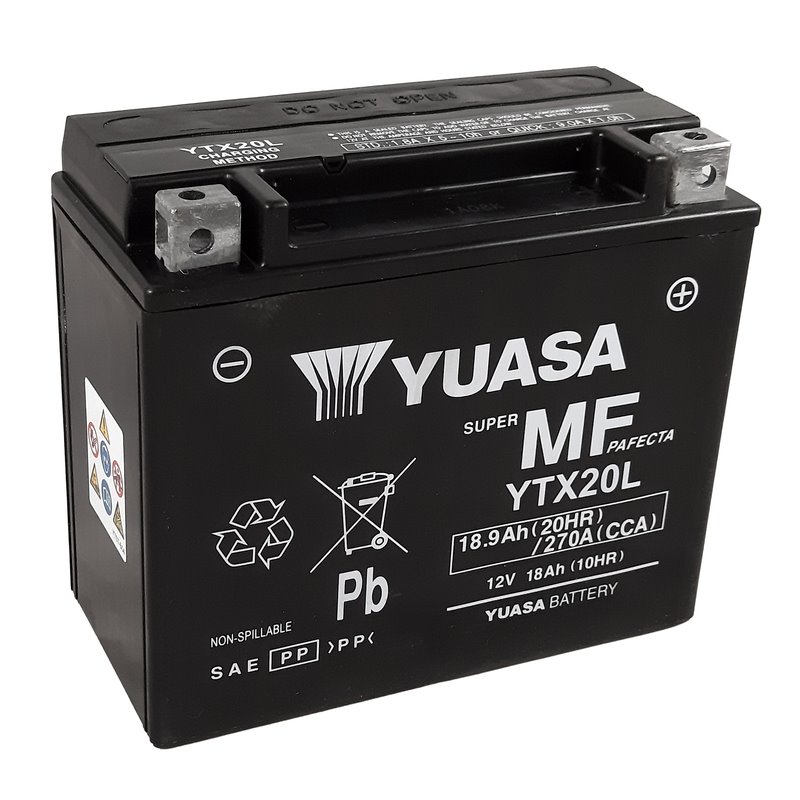 Batterie YUASA W/C sans entretien activée usine - YTX20L FA Batterie YUASA W/C sans entretien activée usine - YTX20L FA