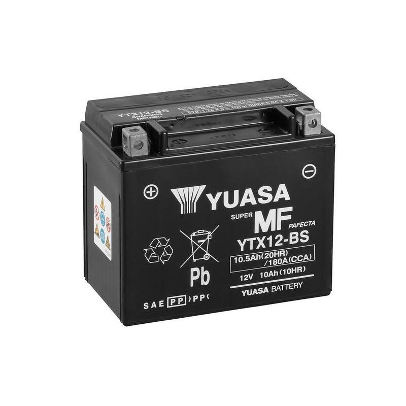 Batterie YUASA sans entretien avec pack acide - YTX12-BS Batterie YUASA sans entretien avec pack acide - YTX12-BS