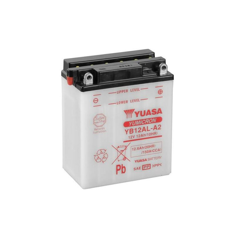 Batterie YUASA conventionnelle sans pack acide - YB12AL-A2 Batterie YUASA conventionnelle sans pack acide - YB12AL-A2