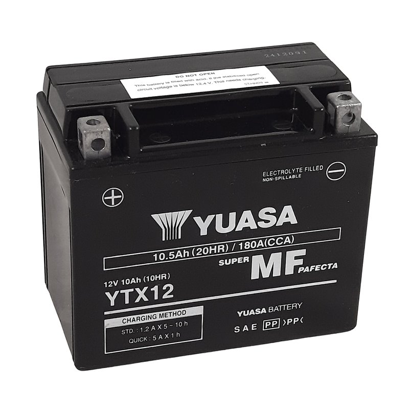 Batterie YUASA W/C sans entretien activée usine - YTX12 FA Batterie YUASA W/C sans entretien activée usine - YTX12 FA