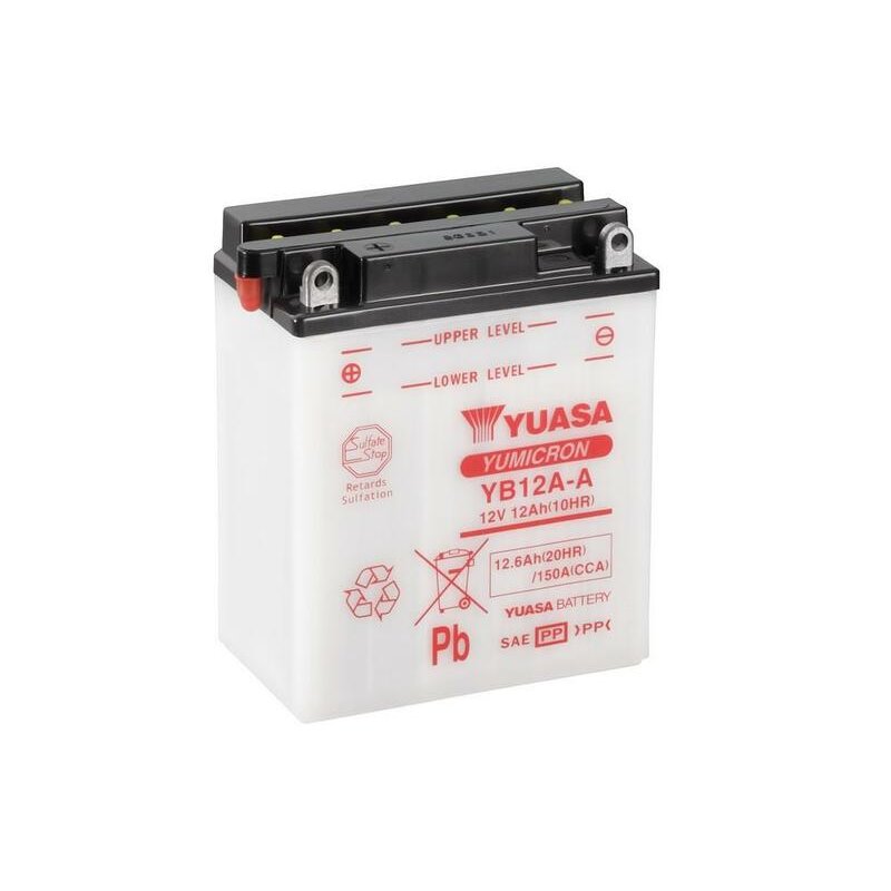 Batterie YUASA conventionnelle sans pack acide - YB12A-A Batterie YUASA conventionnelle sans pack acide - YB12A-A