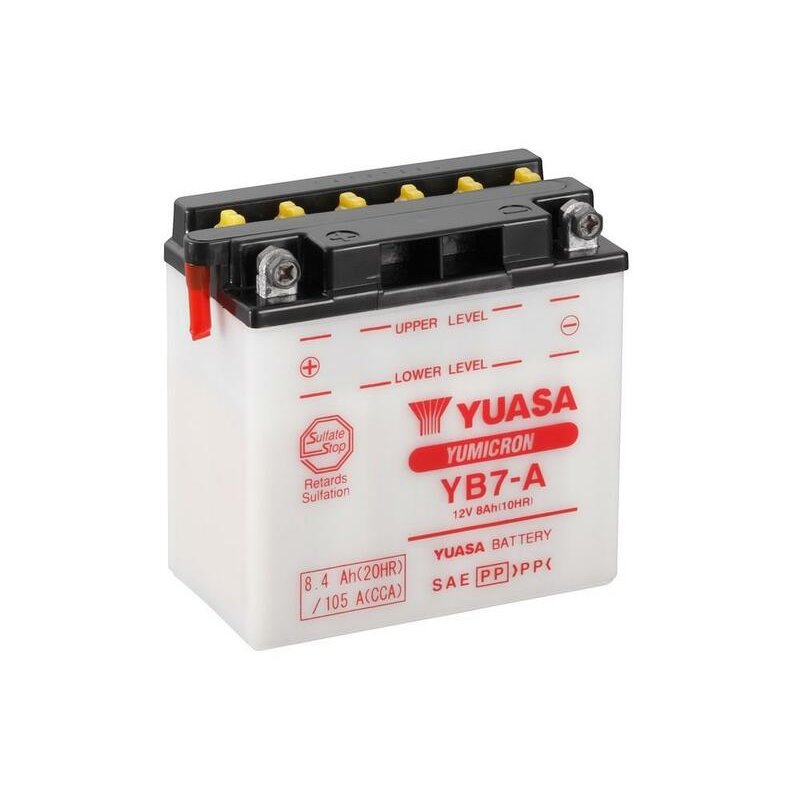 Batterie YUASA conventionnelle sans pack acide - YB7-A Batterie YUASA conventionnelle sans pack acide - YB7-A