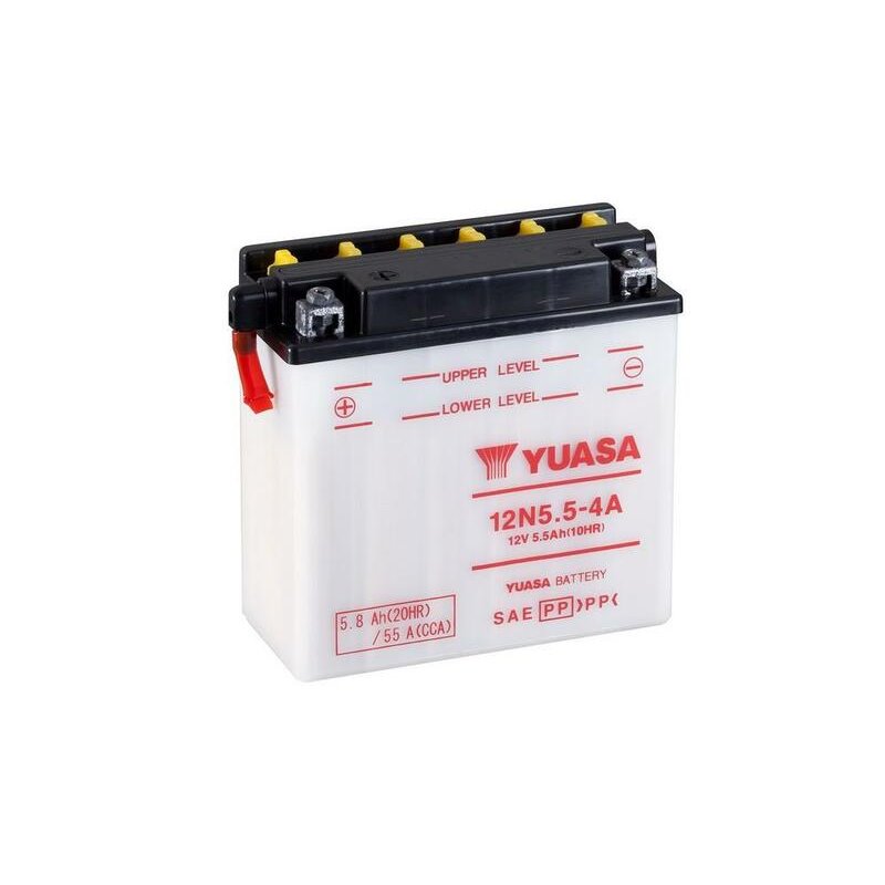 Batterie YUASA conventionnelle sans pack acide - 12N5.5-4A Batterie YUASA conventionnelle sans pack acide - 12N5.5-4A