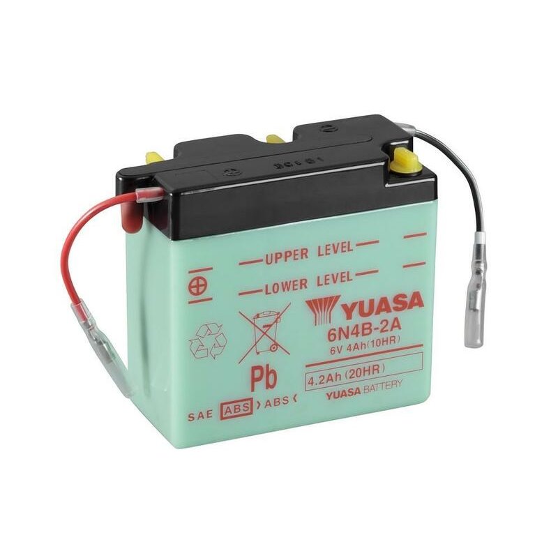 Batterie YUASA conventionnelle sans pack acide - 6N4B-2A Batterie YUASA conventionnelle sans pack acide - 6N4B-2A