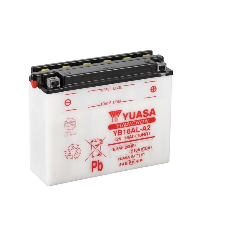 Batterie YUASA conventionnelle sans pack acide - YB16AL-A2 Batterie YUASA conventionnelle sans pack acide - YB16AL-A2