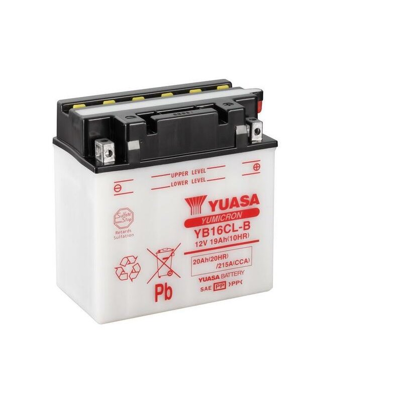 Batterie YUASA conventionnelle sans pack acide - YB16CL-B Batterie YUASA conventionnelle sans pack acide - YB16CL-B