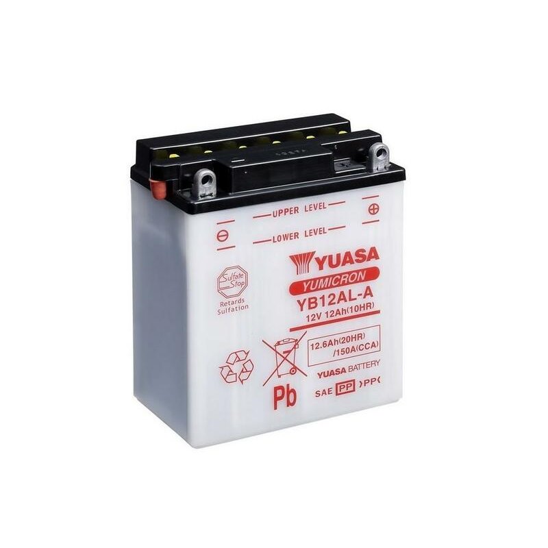Batterie YUASA conventionnelle sans pack acide - YB12AL-A Batterie YUASA conventionnelle sans pack acide - YB12AL-A