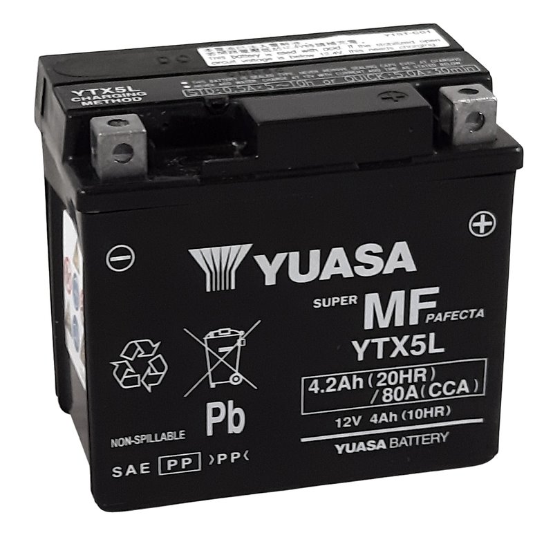 Batterie YUASA W/C sans entretien activée usine - YTX5L FA Batterie YUASA W/C sans entretien activée usine - YTX5L FA