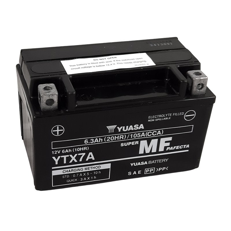 Batterie YUASA W/C sans entretien activée usine - YTX7A FA Batterie YUASA W/C sans entretien activée usine - YTX7A FA