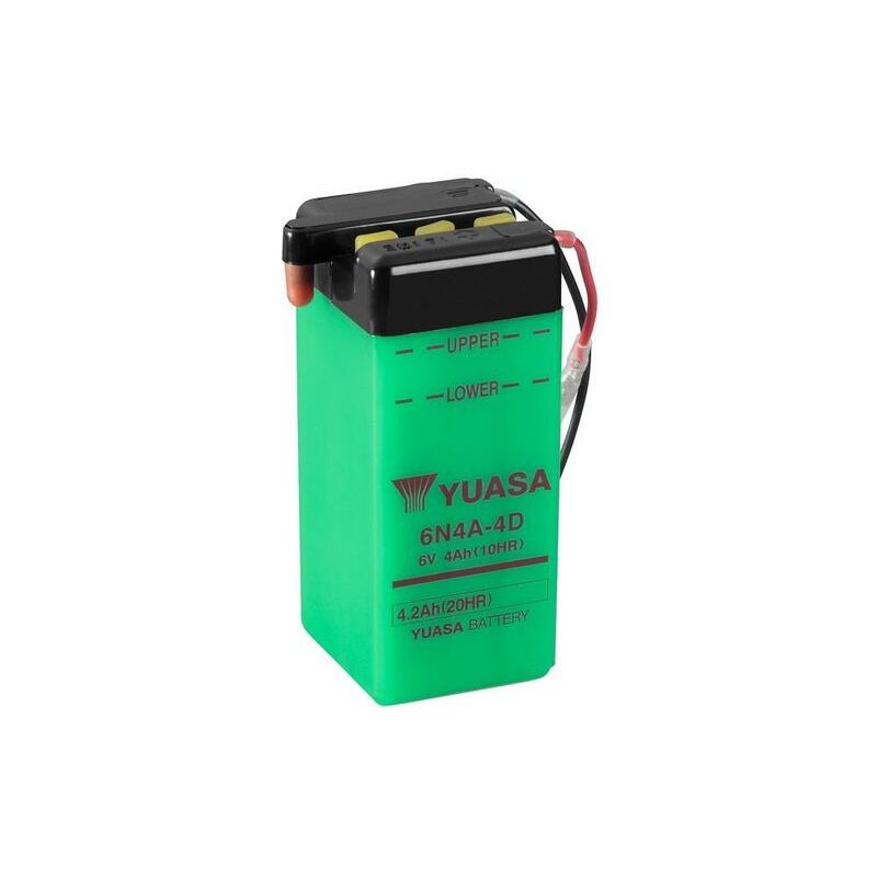 Batterie YUASA conventionnelle sans pack acide - 6N4A-4D Batterie YUASA conventionnelle sans pack acide - 6N4A-4D