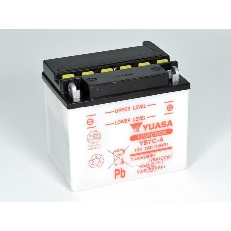 Batterie YUASA conventionnelle sans pack acide - YB7C-A Batterie YUASA conventionnelle sans pack acide - YB7C-A