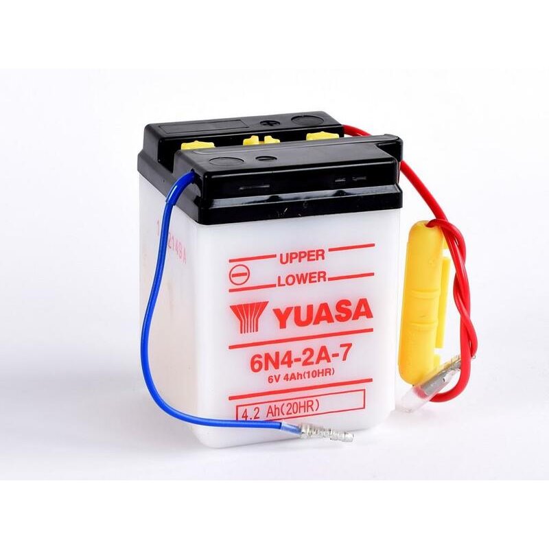 Batterie YUASA conventionnelle sans pack acide - 6N4-2A-7 Batterie YUASA conventionnelle sans pack acide - 6N4-2A-7