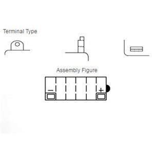 Batterie YUASA conventionnelle sans pack acide - 12N9-3B