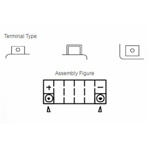 Batterie YUASA sans entretien avec pack acide - YT12B-BS