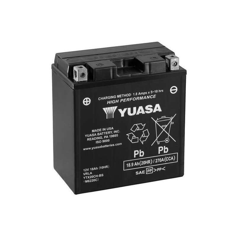 Batterie YUASA sans entretien avec pack acide - YTX20CH-BS Batterie YUASA sans entretien avec pack acide - YTX20CH-BS