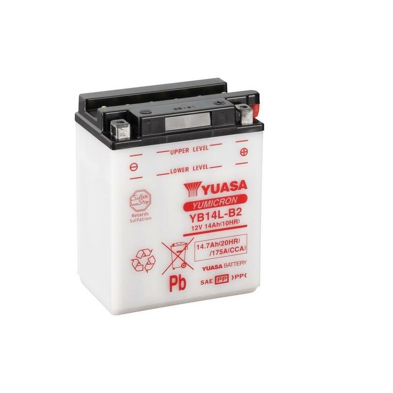 Batterie YUASA conventionnelle sans pack acide - YB14L-B2 Batterie YUASA conventionnelle sans pack acide - YB14L-B2