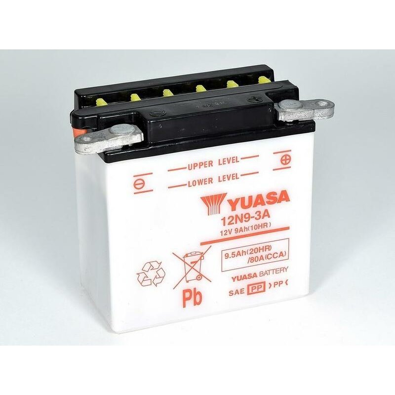 Batterie YUASA conventionnelle sans pack acide - 12N9-3A Batterie YUASA conventionnelle sans pack acide - 12N9-3A