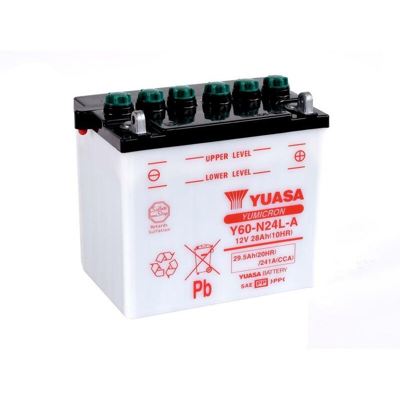 Batterie YUASA conventionnelle sans pack acide - Y60-N24L-A Batterie YUASA conventionnelle sans pack acide - Y60-N24L-A