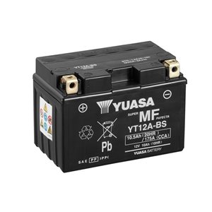 Batterie YUASA sans entretien avec pack acide - YT12A-BS