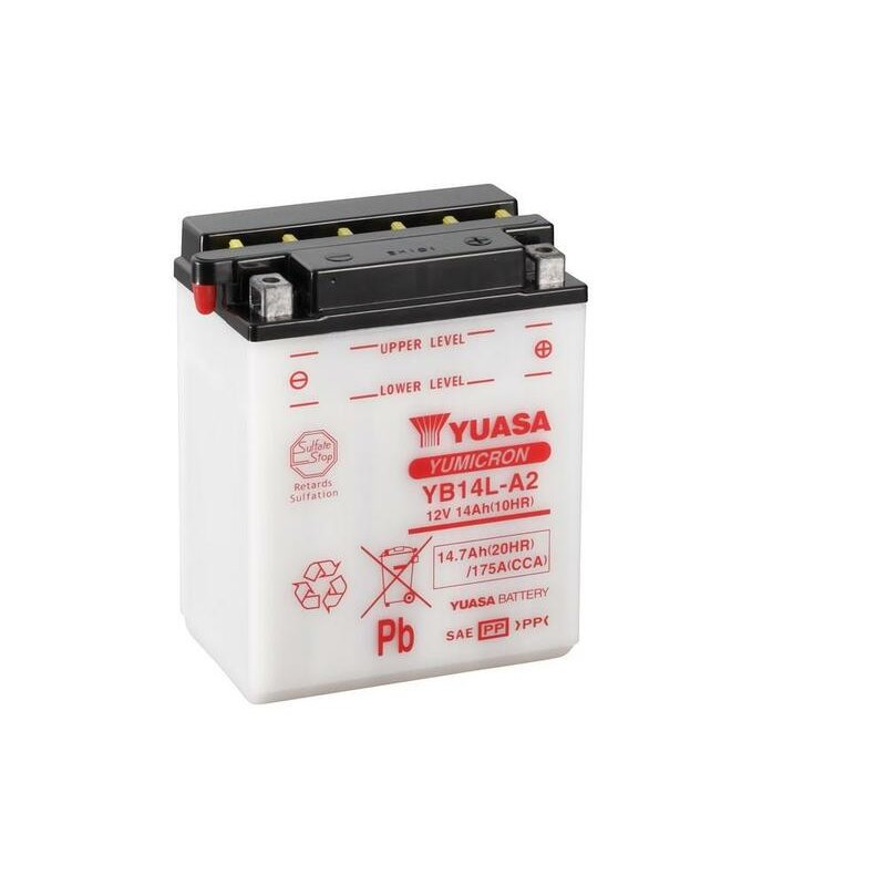Batterie YUASA conventionnelle sans pack acide - YB14L-A2 Batterie YUASA conventionnelle sans pack acide - YB14L-A2