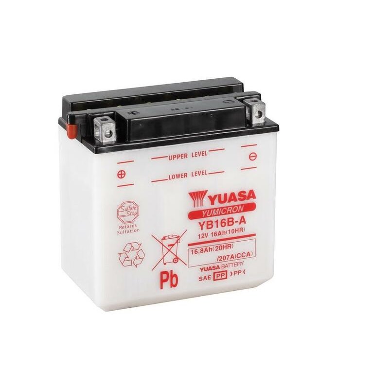 Batterie YUASA conventionnelle sans pack acide - YB16B-A Batterie YUASA conventionnelle sans pack acide - YB16B-A