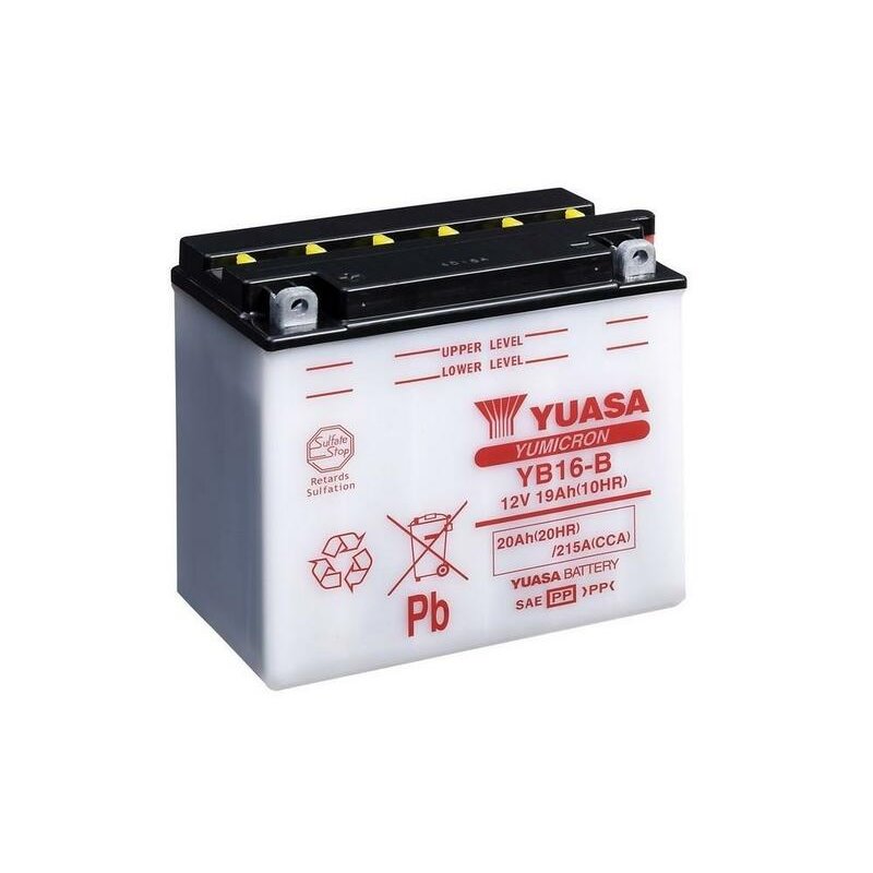 Batterie YUASA conventionnelle sans pack acide - YB16-B Batterie YUASA conventionnelle sans pack acide - YB16-B