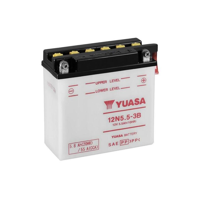 Batterie YUASA conventionnelle sans pack acide - 12N5.5-3B Batterie YUASA conventionnelle sans pack acide - 12N5.5-3B