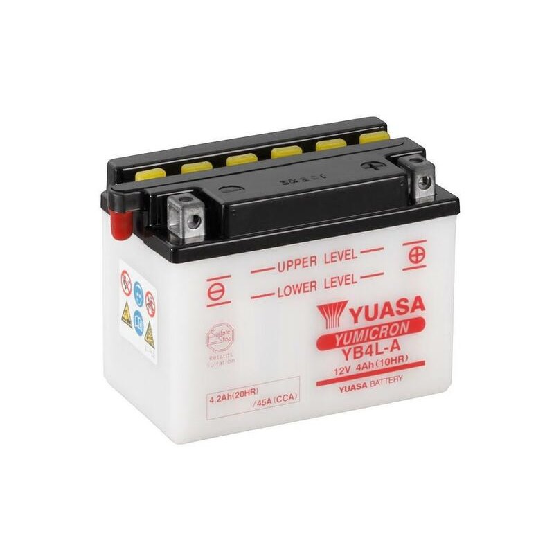 Batterie YUASA conventionnelle sans pack acide - YB4L-A Batterie YUASA conventionnelle sans pack acide - YB4L-A