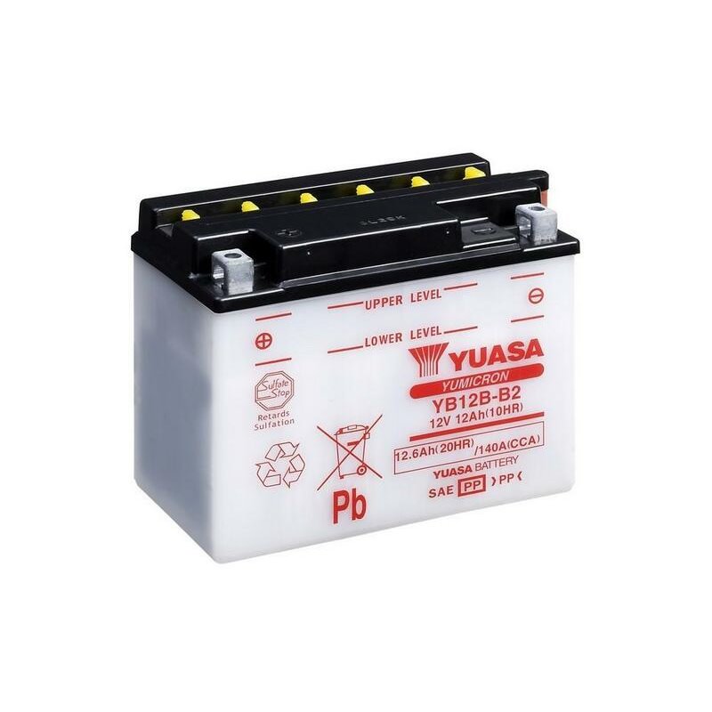 Batterie YUASA conventionnelle sans pack acide - YB12B-B2 Batterie YUASA conventionnelle sans pack acide - YB12B-B2