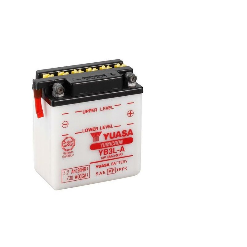 Batterie YUASA conventionnelle sans pack acide - YB3L-A Batterie YUASA conventionnelle sans pack acide - YB3L-A