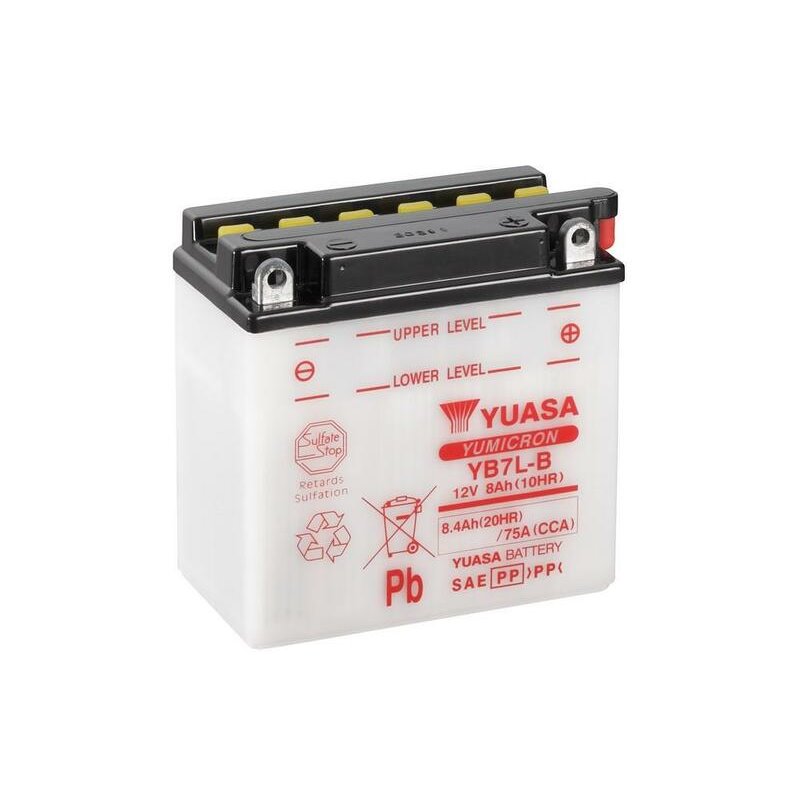 Batterie YUASA conventionnelle sans pack acide - YB7L-B Batterie YUASA conventionnelle sans pack acide - YB7L-B