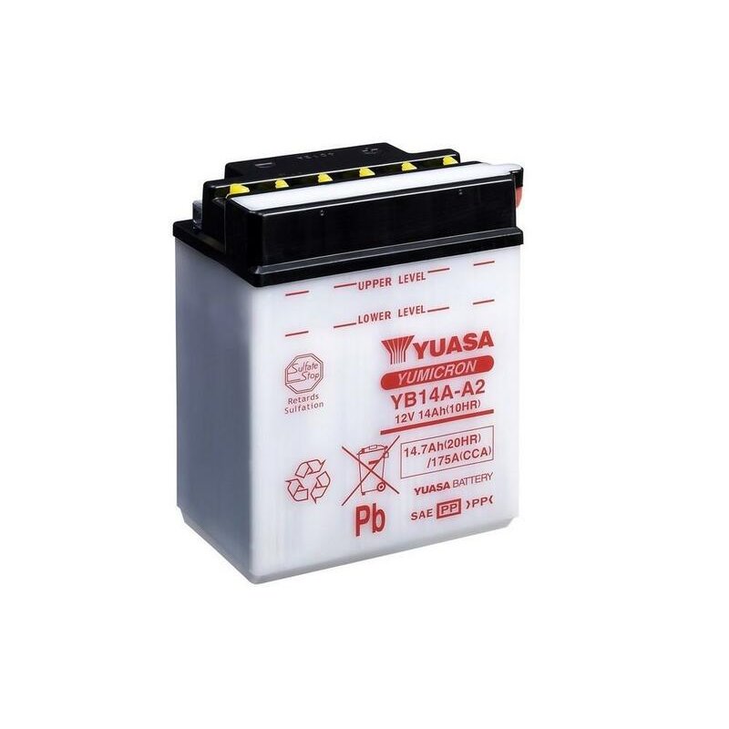 Batterie YUASA conventionnelle sans pack acide - YB14A-A2 Batterie YUASA conventionnelle sans pack acide - YB14A-A2