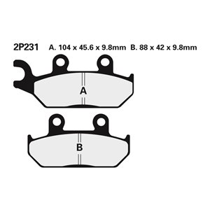 Plaquettes de frein NISSIN route semi-métallique - 2P-231NS