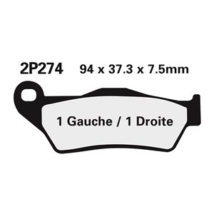 Plaquettes de frein NISSIN route /Off-Road métal fritté - 2P-274ST-MX