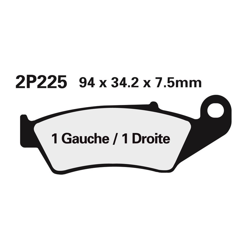 Plaquettes de frein NISSIN Off-Road semi-métallique - 2P-225GS Plaquettes de frein NISSIN Off-Road semi-métallique - 2P-225GS