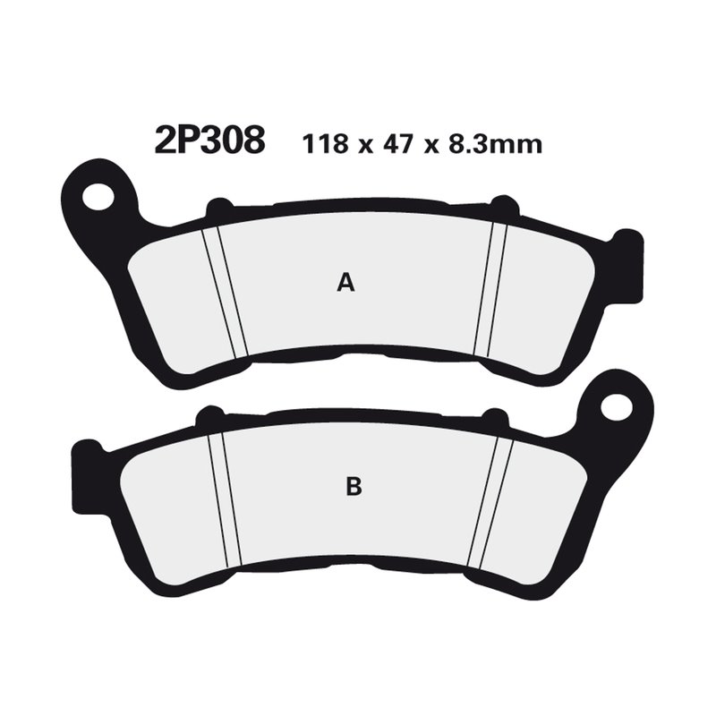 Plaquettes de frein NISSIN route /Off-Road métal fritté - 2P-308ST Plaquettes de frein NISSIN route /Off-Road métal fritté - 2P-308ST