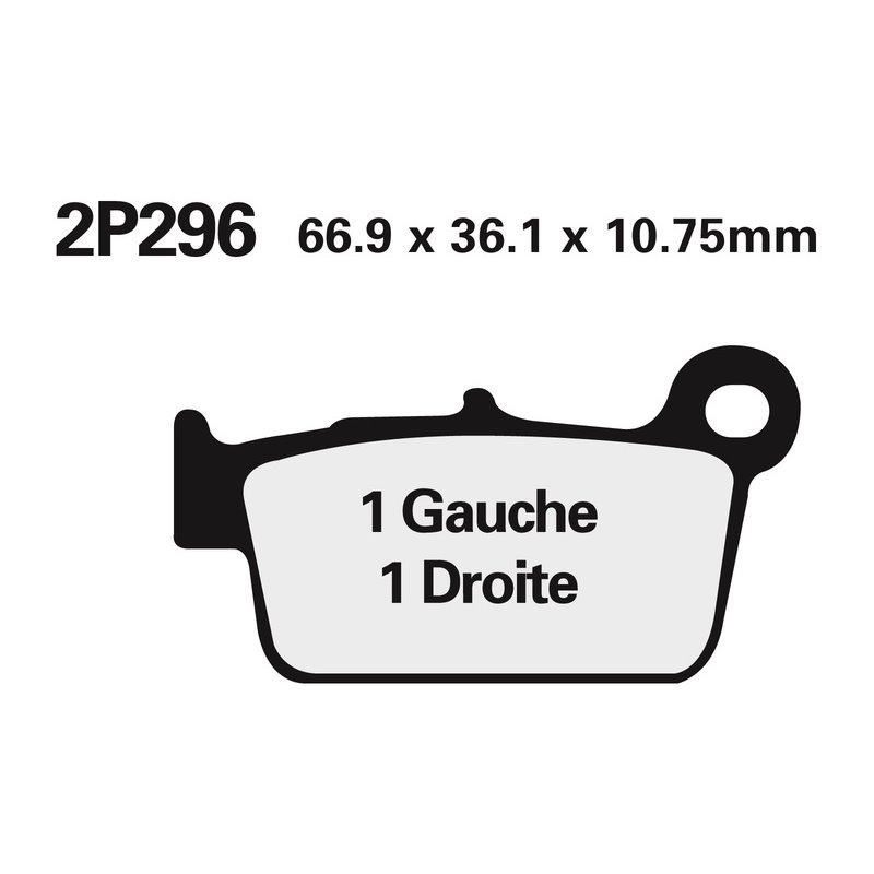 Plaquettes de frein NISSIN route /Off-Road métal fritté - 2P-296ST-MX Plaquettes de frein NISSIN route /Off-Road métal fritté - 2P-296ST-MX