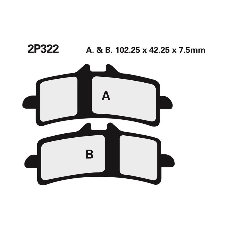 Plaquettes de frein NISSIN route /Off-Road métal fritté - 2P-322ST Plaquettes de frein NISSIN route /Off-Road métal fritté - 2P-322ST