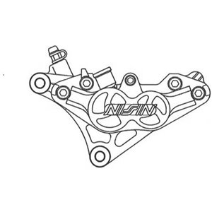 Etrier de frein 4 pistons axial Nissin - gauche