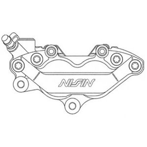 Etrier de frein 4 pistons axial Nissin - droit