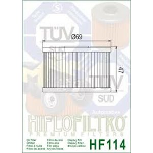 Filtre à huile HIFLOFILTRO - HF114